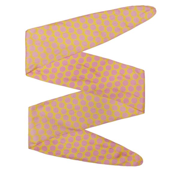 Yellow pink bubblegum polka dot retro scarf - Picture 3 of 5